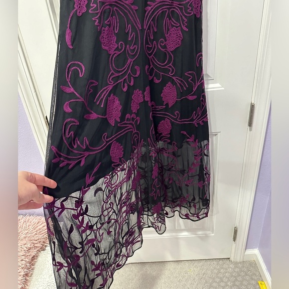 eShakti Wayward Fancies | Embroidered Purple Dress | Size: Medium - Picture 5 of 11